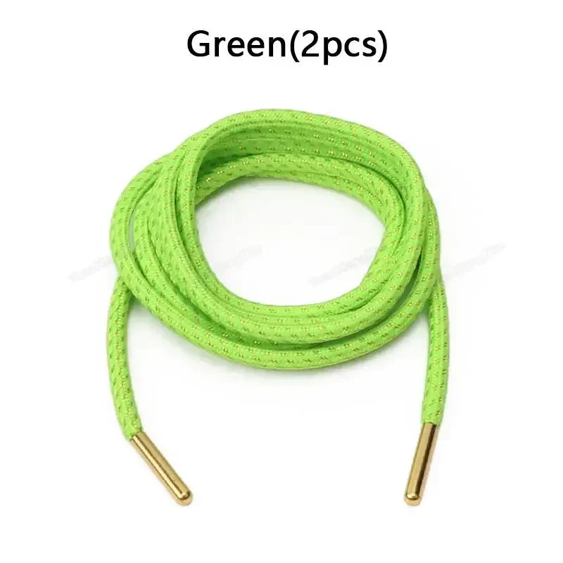 1Pair Round Shoelaces Sneakers Shoelace Quality Metal Head Rope Laces for Shoes Diameter 0.45cm 100/120/140/160cm Shoestrings