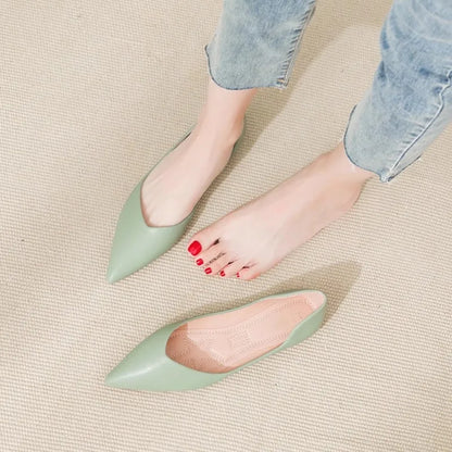 Spring Autumn Women Flats Pointed Toe New 2021 Plaid Ballet Flats Woman Shoes Solid Color Boat Shoes zapatos mujer Single Shoes