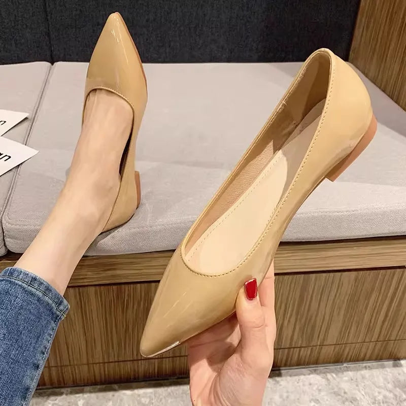 Spring Autumn Women Flats Pointed Toe New 2021 Plaid Ballet Flats Woman Shoes Solid Color Boat Shoes zapatos mujer Single Shoes