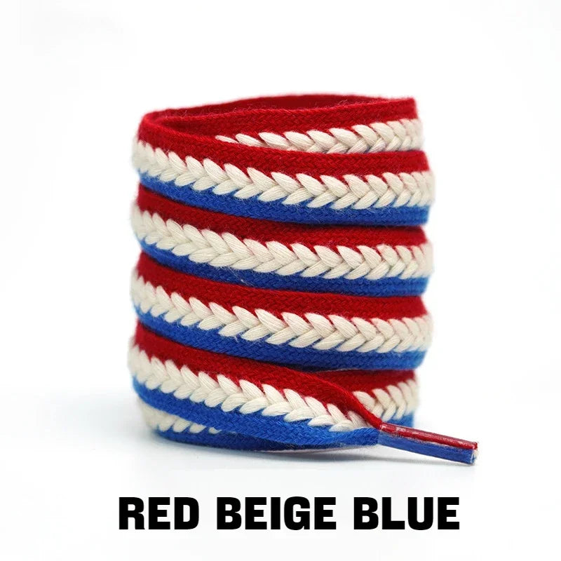 Sneakers Flat Shoelace Fashion Wheat Shoelaces 1.5cm Widen Brand Cotton Laces for Shoes 100/120/140/160CM Shoestrings 1Pair