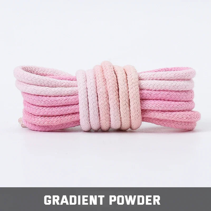 1Pair Colorful Round Shoelaces Rainbow Cotton Shoelace Running Sneakers Laces 80/100/120/140/160CM Shoe laces Shoes Accessories